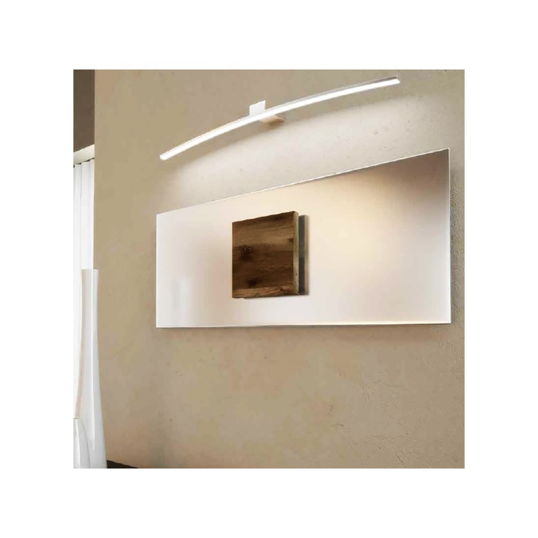 TP-CURVED 1152AG 14.4W LED 1740LM 90CM lampe murale en métal blanc lampe miroir mural carré intérieur monoémission