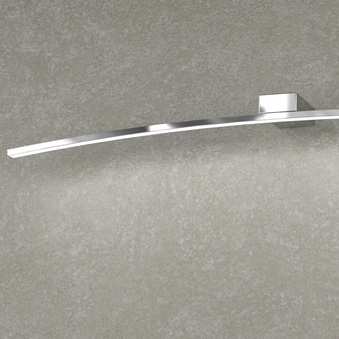 TP-CURVED 1152AG 14.4W LED 1740LM 90CM lampe en métal chromé brillant applique murale miroir carré à émission unique intérieure