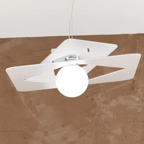 Sospensione TP-WACKY E27 LED 45x45 metallo bianco grigio sabbia lampadario ultramoderno quadrato interno