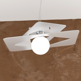 Sospensione TP-WACKY E27 LED 45x45 metallo bianco grigio sabbia lampadario ultramoderno quadrato interno
