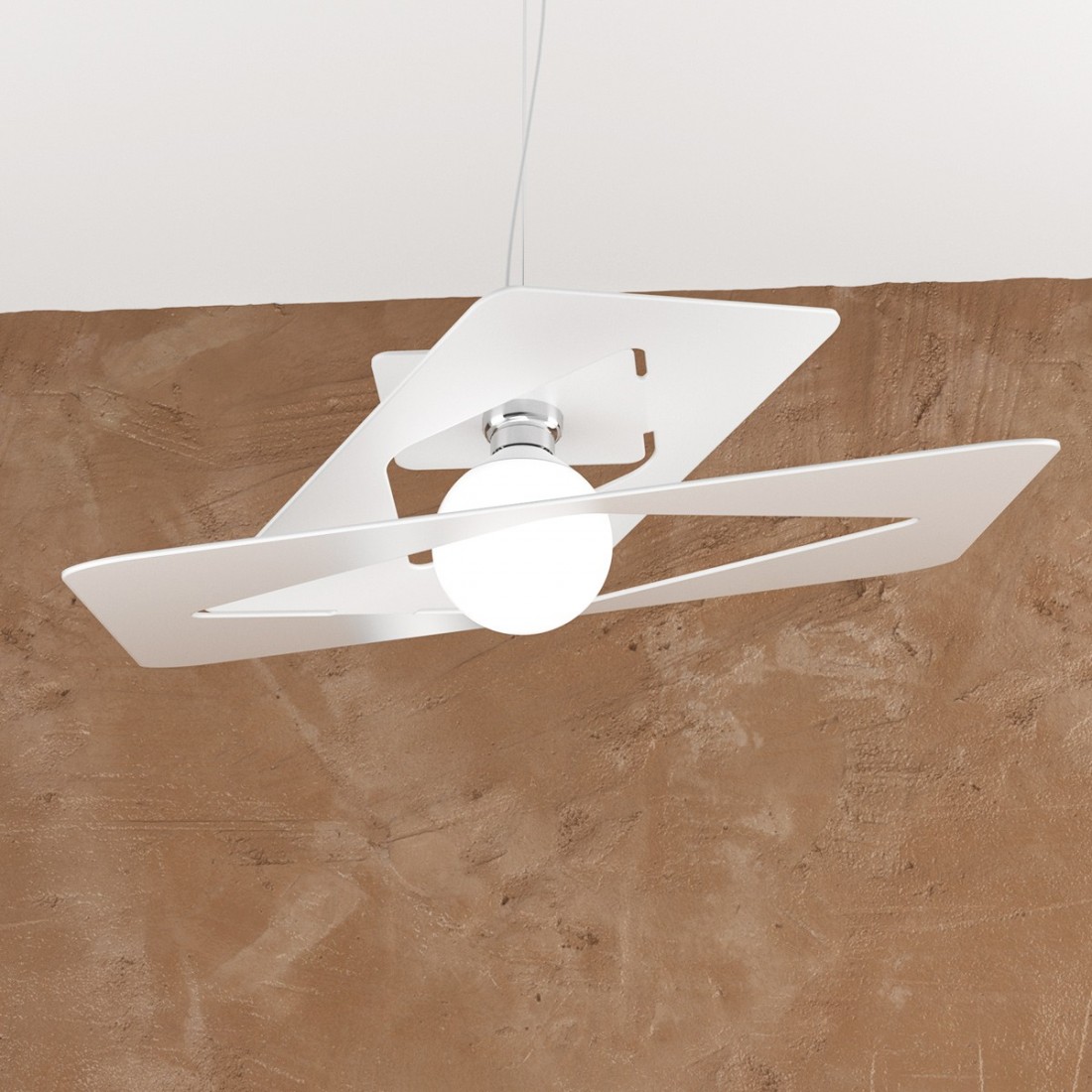 Sospensione TP-WACKY E27 LED 60x60 metallo bianco grigio sabbia lampadario ultramoderno quadrato interno