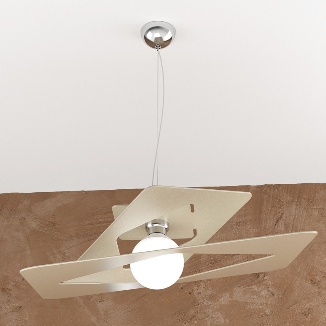 Suspension TP-WACKY E27 LED 60x60 blanc métal gris sable ultramoderne carré lustre interne