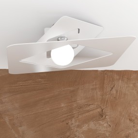 TP-WACKY E27 Plafonnier LED 60x60 blanc métal gris sable lampe ultramoderne carré plafond intérieur