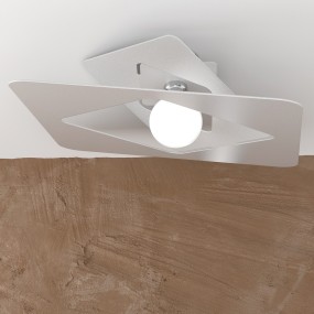TP-WACKY E27 Plafonnier LED 60x60 blanc métal gris sable lampe ultramoderne carré plafond intérieur