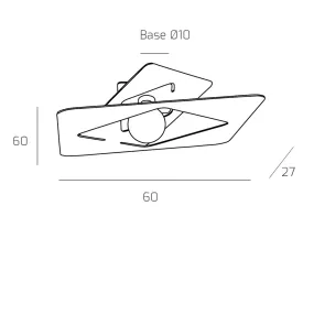 Plafoniera TP-WACKY E27 LED 60x60 metallo bianco grigio sabbia lampada soffitto ultramoderna quadrata interno