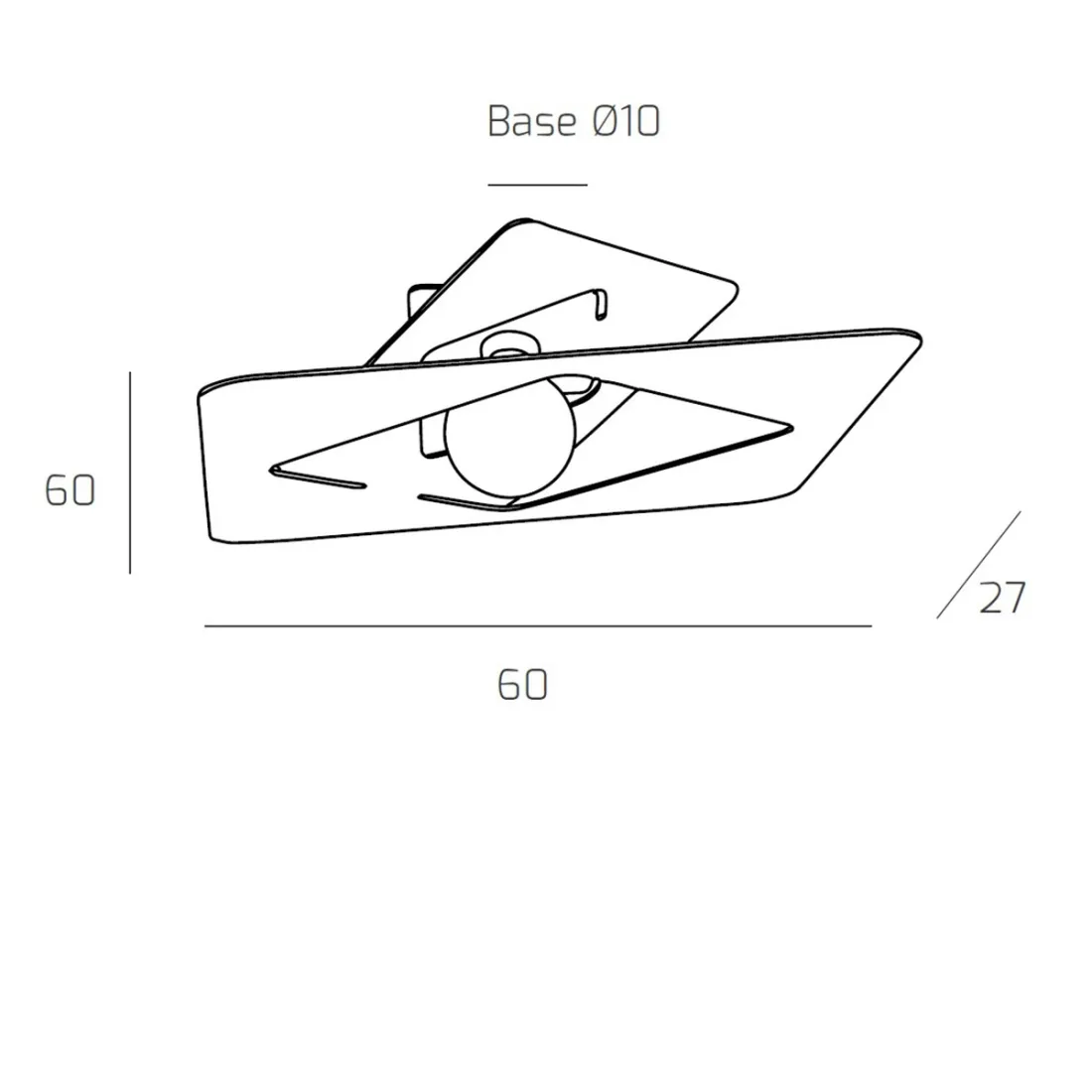 Plafoniera TP-WACKY E27 LED 60x60 metallo bianco grigio sabbia lampada soffitto ultramoderna quadrata interno