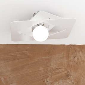 TP-WACKY E27 plafonnier LED 45x45 blanc métal gris sable lampe ultramoderne carré plafond intérieur