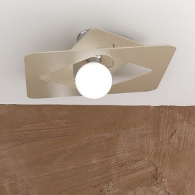 Plafoniera TP-WACKY E27 LED 45x45 metallo bianco grigio sabbia lampada soffitto ultramoderna quadrata interno