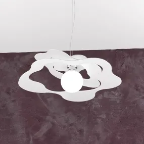 Sospensione TP-RIPPLES 1158 S50 E27 LED metallo bianco grigio sabbia lampadario ultramoderno fiore ondulato interno