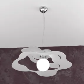 Sospensione TP-RIPPLES 1158 S50 E27 LED metallo bianco grigio sabbia lampadario ultramoderno fiore ondulato interno