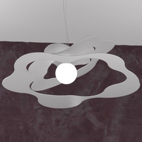 Sospensione TP-RIPPLES 1158 S70 E27 LED metallo bianco grigio sabbia lampadario ultramoderno fiore ondulato interno