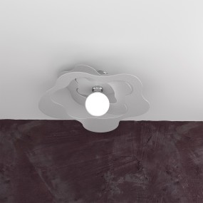 Plafoniera TP-RIPPLES 1158 PL50 E27 LED metallo bianco grigio sabbia lampada soffitto ultramoderna fiore ondulato interno