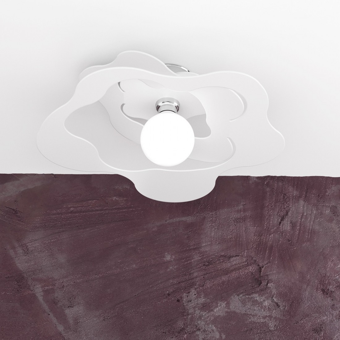 Plafoniera TP-RIPPLES 1158 PL50 E27 LED metallo bianco grigio sabbia lampada soffitto ultramoderna fiore ondulato interno