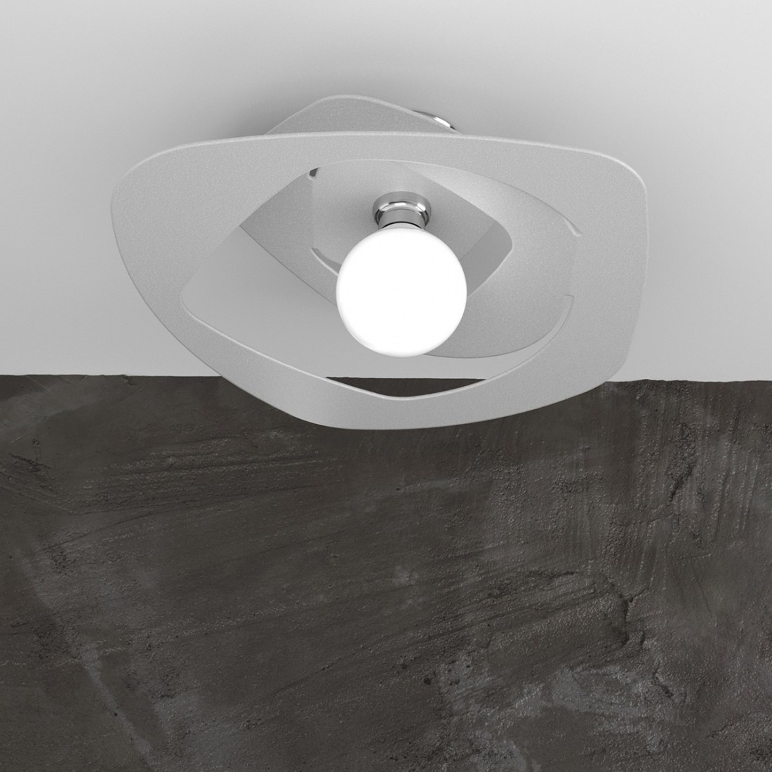 Plafoniera TP-WARPED 1157 PL50 E27 LED metallo bianco grigio sabbia lampada soffitto ultramoderna irregolare interno