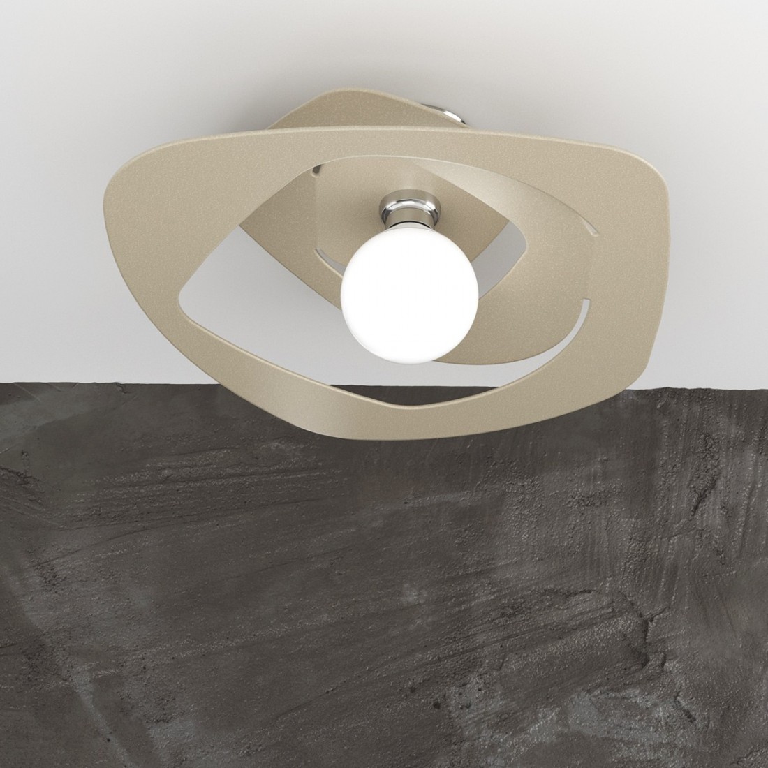 Plafoniera TP-WARPED 1157 PL50 E27 LED metallo bianco grigio sabbia lampada soffitto ultramoderna irregolare interno
