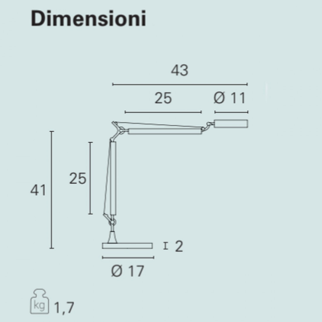 Abat-jour PN-ALTER 5W LED 410LM metallo braccio orientabili lampada tavolo moderna tecnica scrivania interni