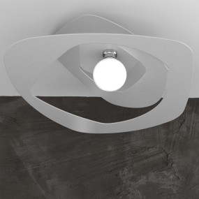 Plafoniera TP-WARPED 1157 PL65 E27 LED metallo bianco grigio sabbia lampada soffitto ultramoderna irregolare interno