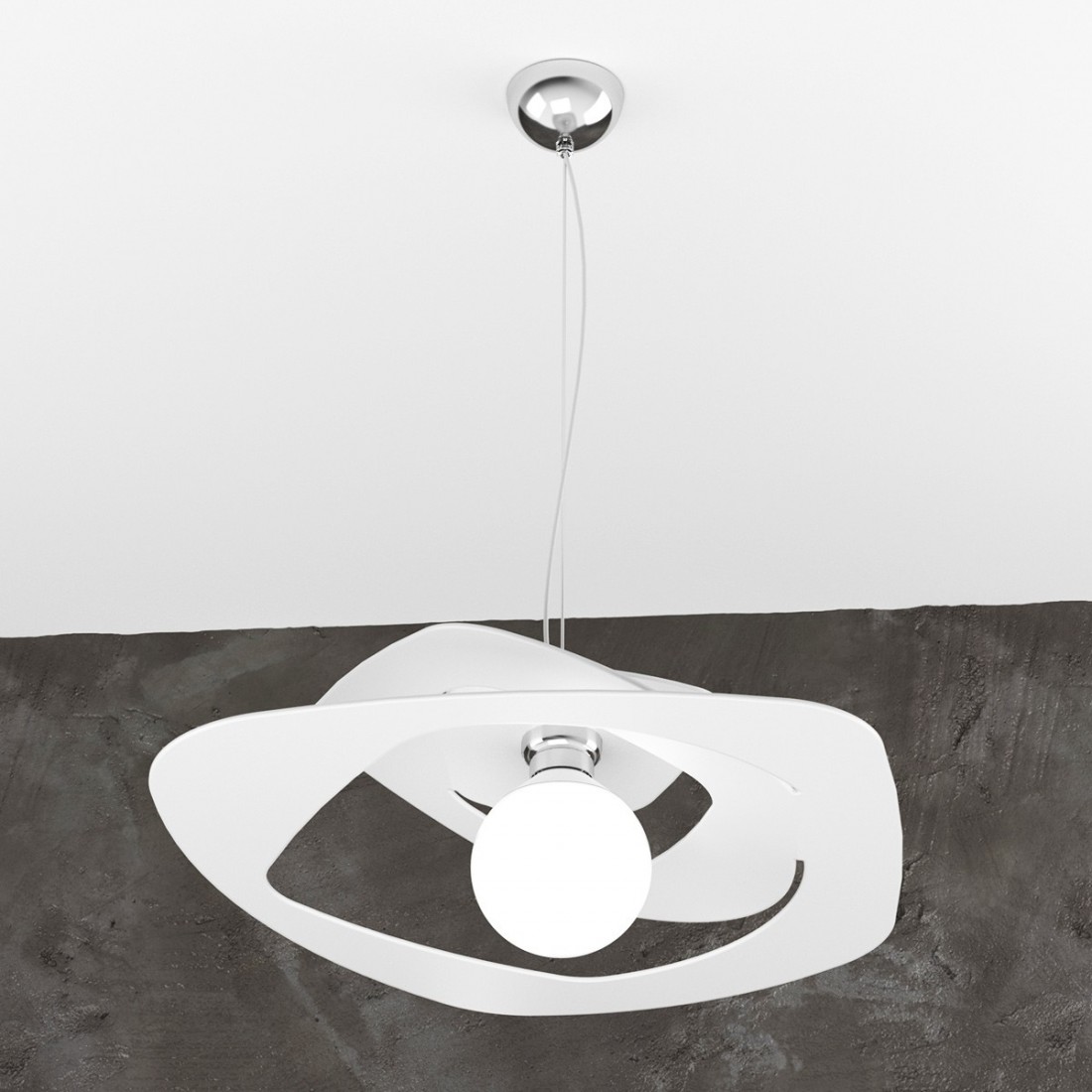 Suspension TP-WARPED 1157 S50 E27 LED lustre intérieur triangulaire ultramoderne en métal gris sable blanc