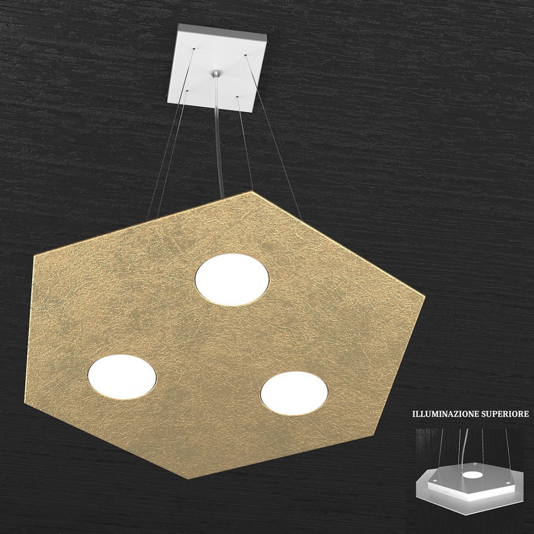 Sospensione TP-HEXAGON 1142 SP GX53 LED metallo esagonale lampadario moderno multiluce interno