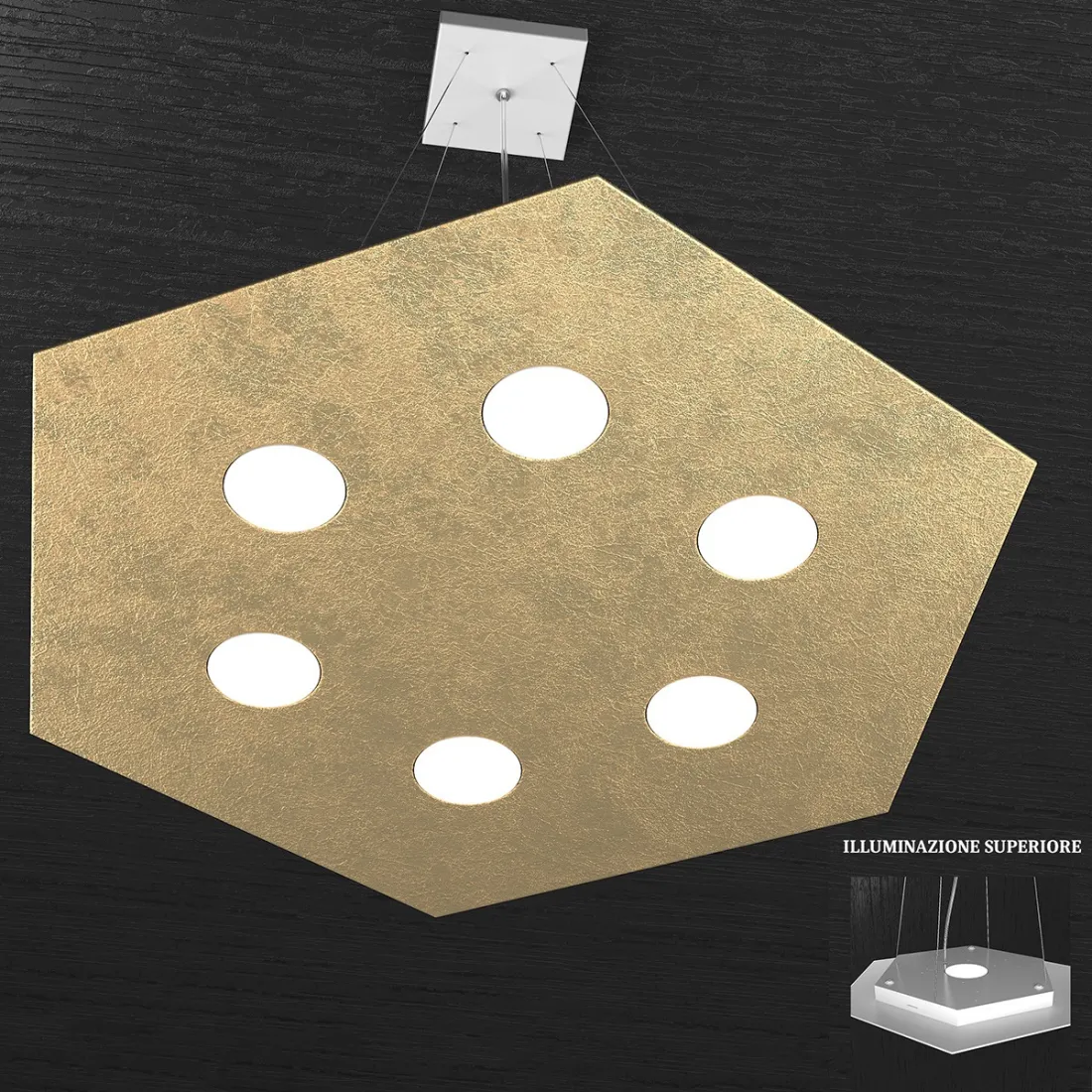 Suspension TP-HEXAGON 1142 SG + 1 GX53 LED lustre hexagonal moderne en métal multi-lumière à l'intérieur