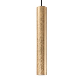 Suspension ID-LOOK SP1 GU10 Led classique en métal bruni cuivre doré lustre cylindre interne