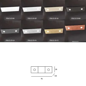 Plafoniera TP-ECCENTRIC 1156 2L1D GX53 LED metallo quadrato lampada parete soffitto decorativa moderna interno