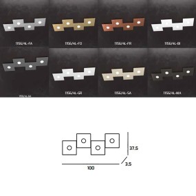 Plafoniera TP-ECCENTRIC 1156 4L GX53 LED metallo quadrato lampada parete soffitto componibile moderna interno