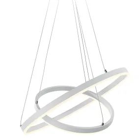 Lustre PN-CROSS 74W LED 5088LM 3000 ° K suspension en aluminium blanc anneaux réglables intérieur moderne