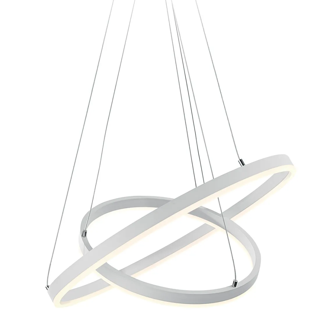 Lustre PN-CROSS 74W LED 5088LM 3000 ° K suspension en aluminium blanc anneaux réglables intérieur moderne