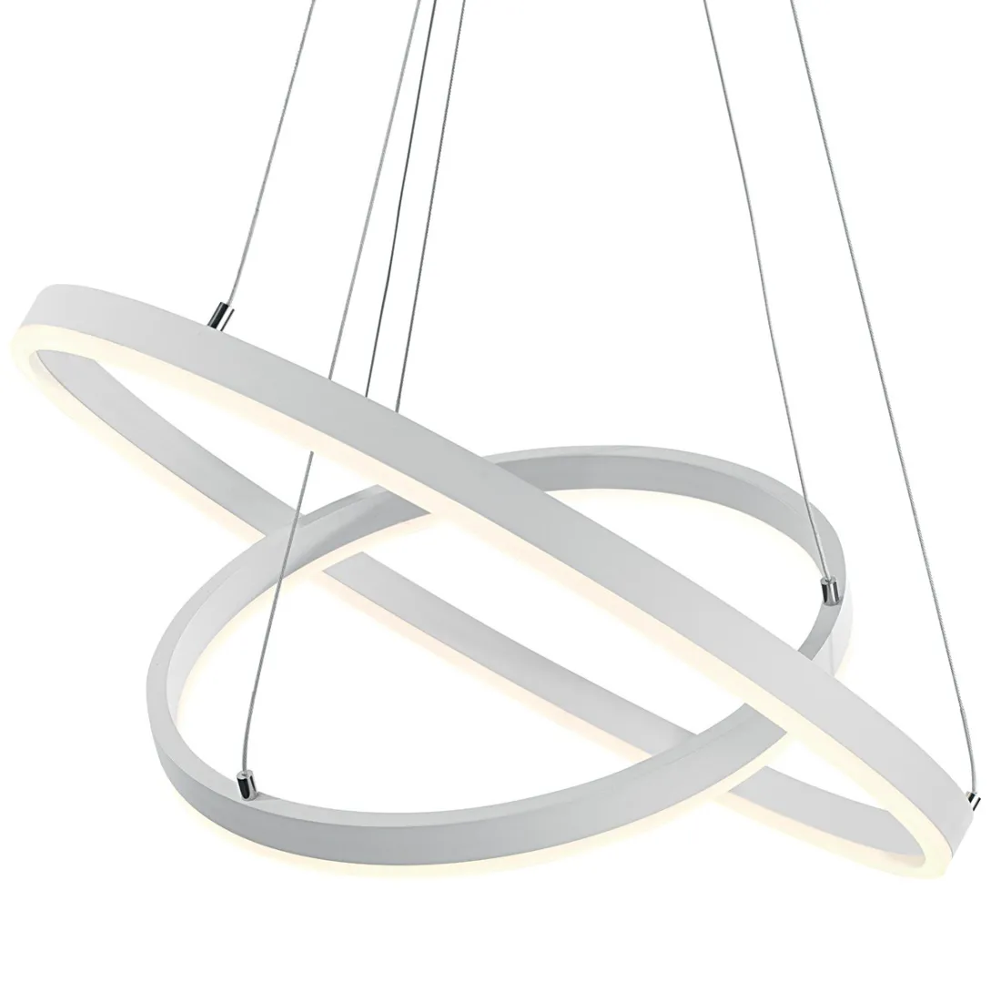 Lustre PN-CROSS 74W LED 5088LM 3000 ° K suspension en aluminium blanc anneaux réglables intérieur moderne