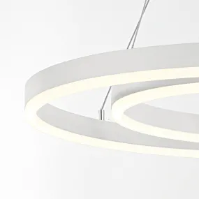 Lustre PN-CROSS 74W LED 5088LM 3000 ° K suspension en aluminium blanc anneaux réglables intérieur moderne