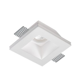 Spot encastrable PN-PRIAMO INC1501 GU5.3 LED plâtre blanc à peindre carré faux plafond intérieur IP20