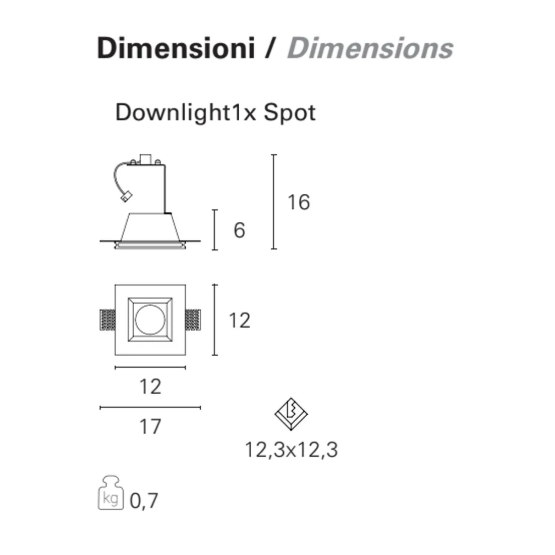 Faretto incasso PRIAMO INC1501 Pan international