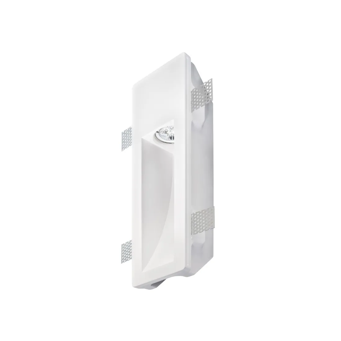 Lampe de balisage encastrée PN-PARIDE INC1515 GU5.3 LED plâtre blanc à peindre intérieur rectangulaire IP20