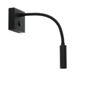 Applique PN-LONDON 3W LED 3000°K 190LM alluminio bianco nero nikel braccio flessibile lampada parete moderna orientabile