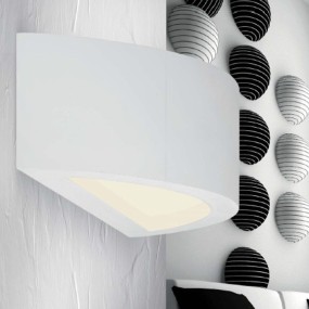 PN-BOREALE PAR310 E14 LED plâtre blanc à peindre bi-émission verre lampe mur intérieur IP20