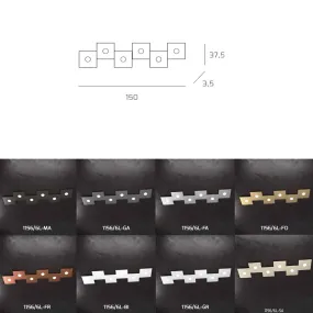 Plafoniera TP-ECCENTRIC 1156 SL GX53 LED metallo quadrato lampada parete soffitto moderna multiluce interno