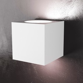 Applique TP-AREA 1127 AG 18W Gx53 LED 10x10 cube métal blanc gris sable biemission lampe murale carrée moderne