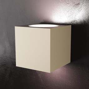 Applique TP-AREA 1127 AG 18W Gx53 LED 10x10 cube métal blanc gris sable biemission lampe murale carrée moderne