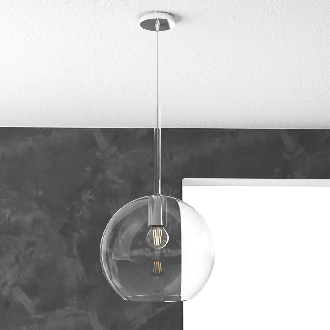 Sospensione TP-FUTURE SG 25CM E27 LED vetro pirex soffiato colorato calata lampadario moderno classico