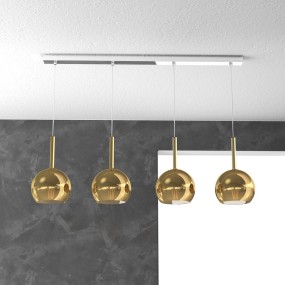 Lampadario TP-FUTURE S4 RP E27 LED vetro pirex soffiato colorato ampolla calate barra moderno classico multiluce