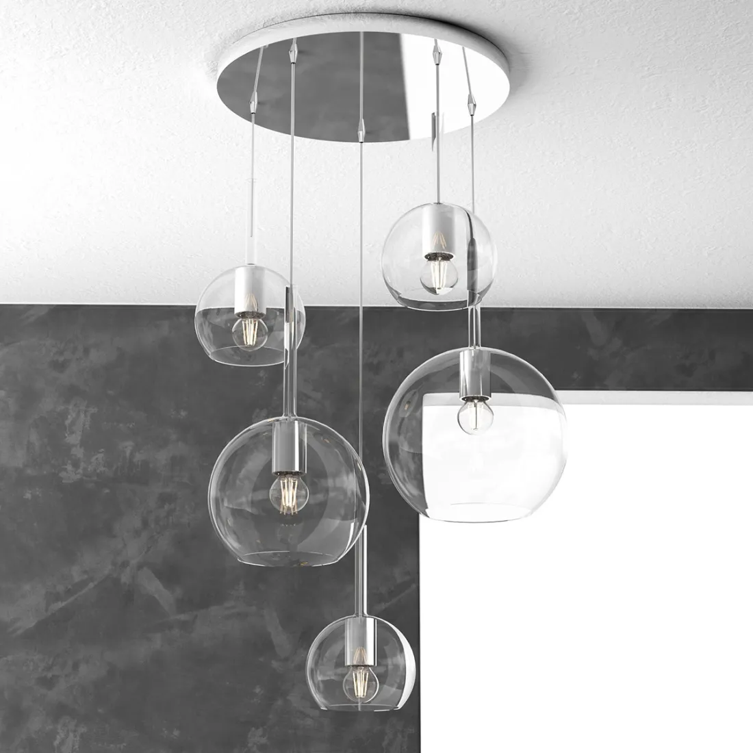 Lustre TP-FUTURE S5 TMIX E27 Ampoule LED en verre pyrex soufflé coloré abaissé plaque moderne classique multiluce