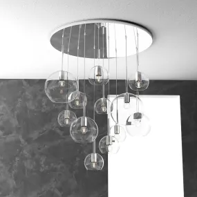 Lampadario TP-FUTURE S12 TMIX E27 LED vetro pirex soffiato colorato ampolla calate piastra moderno classico multiluce