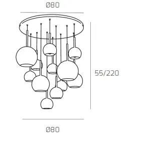 Lampadario TP-FUTURE S12 TMIX MC E27 LED vetro pirex soffiato colorato ampolla calate piastra moderno classico multiluce