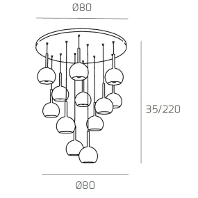 Lampadario TP-FUTURE S12 TP E27 LED vetro pirex soffiato colorato ampolla calate piastra moderno classico multiluce