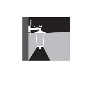 Applique LV-NOTORIUS E27 LED luce bassa lanterna classica alluminio lampada parete bianco oro riggine esterno IP43