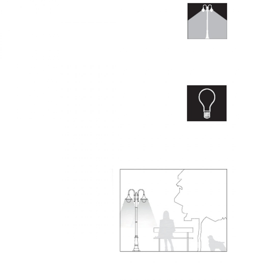 Lampioncino LV-LAMPARA 896 E27 LED 230CM classico lampada terra alluminio ruggine nero esterno IP43