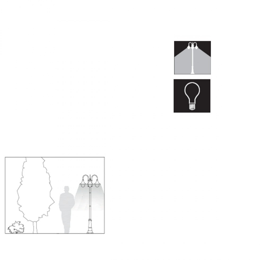 Lampioncino LV-LAMPARA 897 E27 LED 230CM classico lampada terra alluminio ruggine esterno IP43