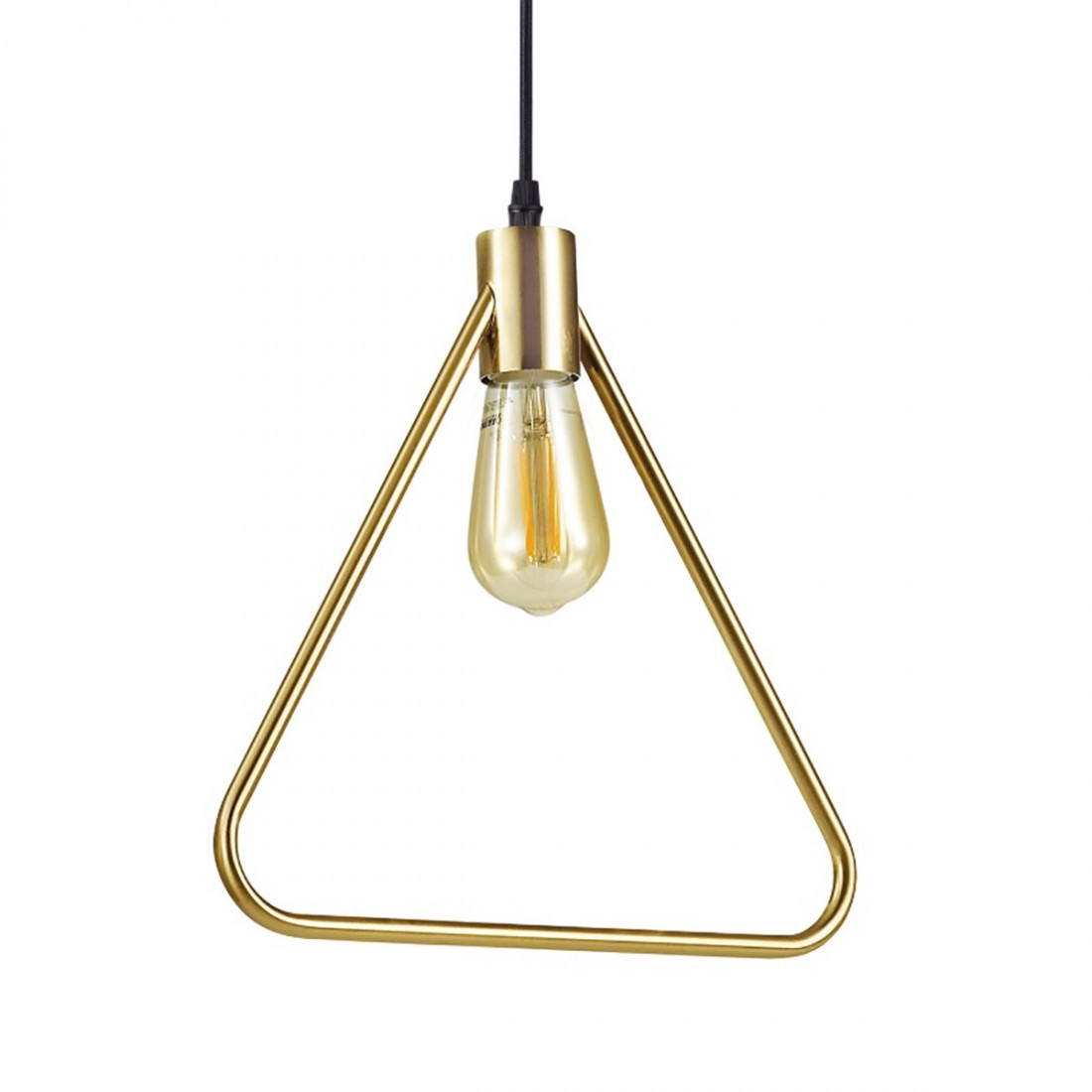 Suspension ID-ABC SP1 TRIANGLE E27 LED laiton brossé métal goutte triangulaire interne classique