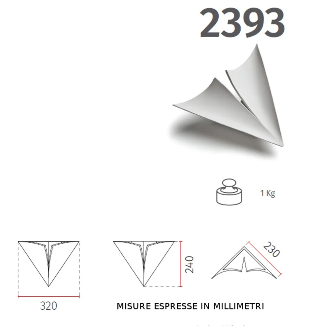 Applique BF-2393 3008 17W LED gesso bianco verniciabile lampada angolo gesso interno IP20